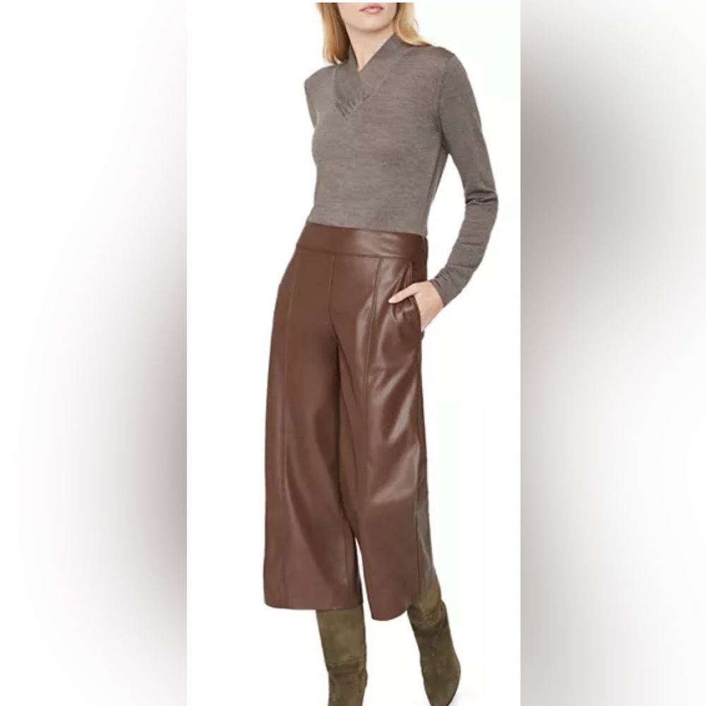 Brochu Walker The Frida Cropped Faux Leather Wide-Leg Pants